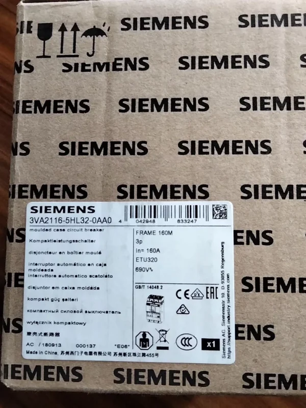 SIEMENS 3VA2116-5HL32-0AA0 Circuit Breaker