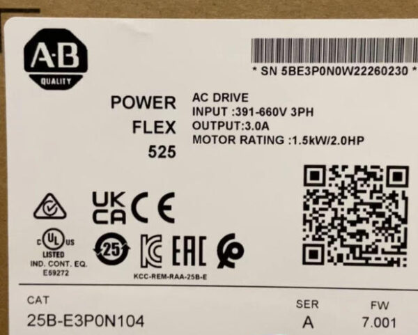 Allen Bradley 25B-E3P0N104 PowerFlex 525 AC Drive