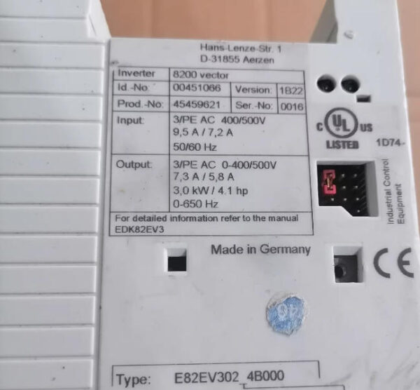 Lenze E82EV302-4B000 Servo Drive Inverter