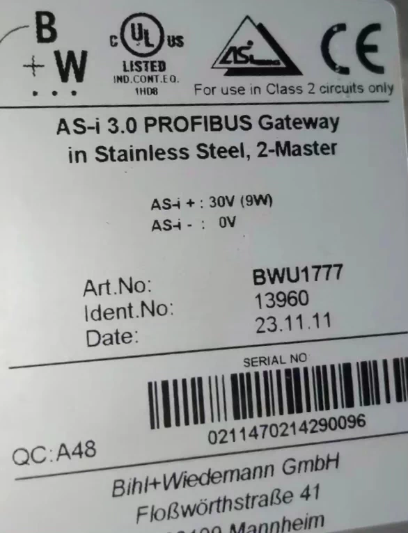 Bihl +Wiedemann BWU1777 Gateway Module