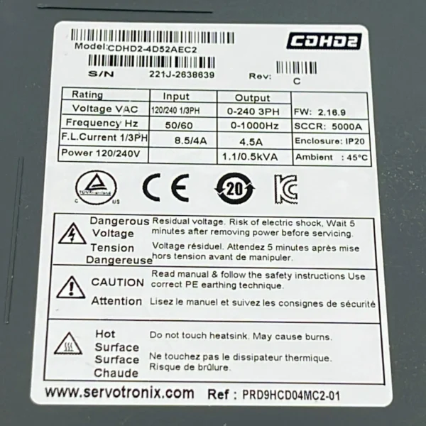 Servotronix CDHD2-4D52AEC2 Digital Servo Drive