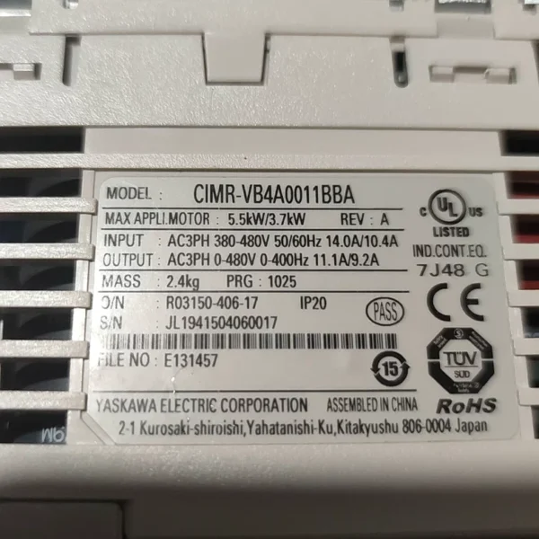 Yaskawa  inverter CIMR-VB4A0011BBA