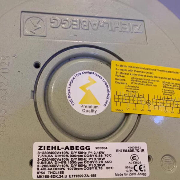 ZIEHL-ABEGG RH71M-6DK.7Q.1R Cooling Fan